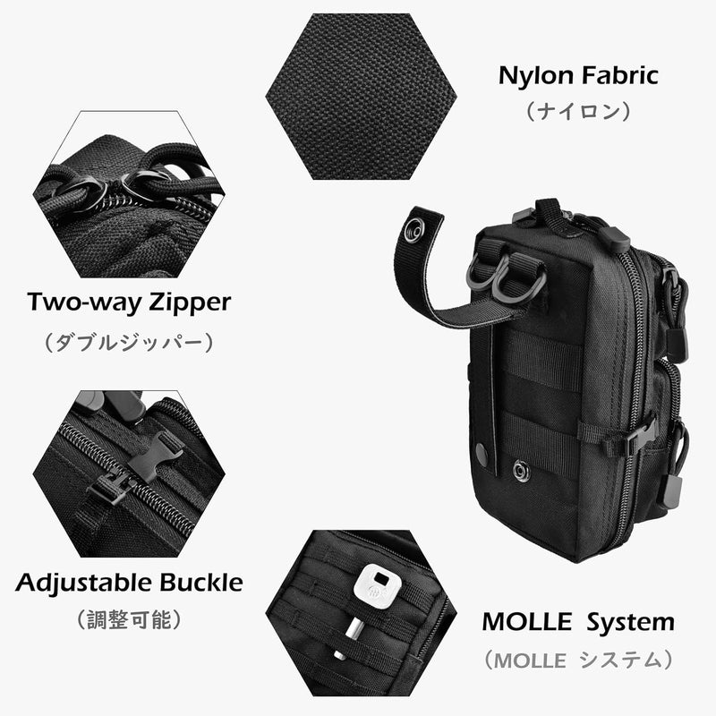 TRIWONDER Tactical Phone Pouch Molle, Smartphone Holster Bag EDC Utility Cellphone Lock Card Holder Organizer Fit for Waist Belt Case - Image 3